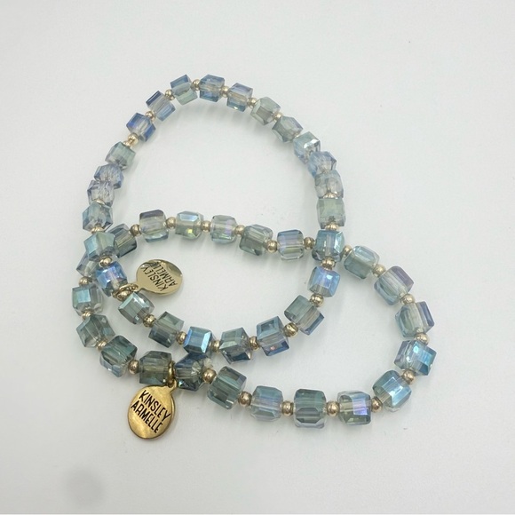 Kinsley Armelle Faceted Cube Glass Crystal Beads Two Sets - Picture 4 of 7